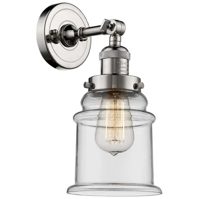 Innovations Lighting Canton 7" Led Sconce - Nickel Finish - Clear Shade