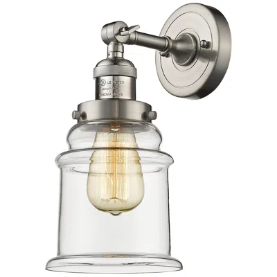 Innovations Lighting Canton 7" Led Sconce - Nickel Finish - Clear Shade