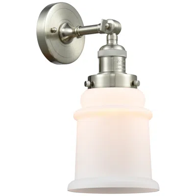 Innovations Lighting Canton 7" Led Sconce - Nickel Finish - Matte White Shade