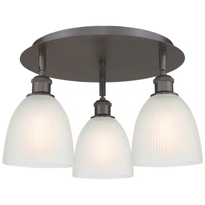 Innovations Lighting Castile 17.75"w 3 Light Oil Rubbed Bronze Flush Mount W/ White Glass S