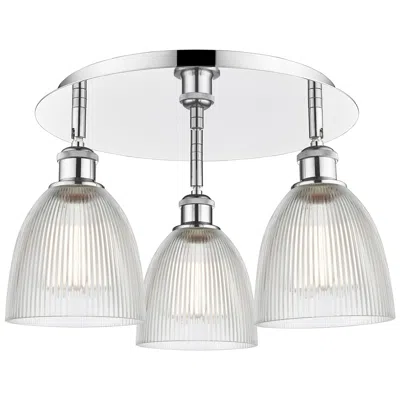 Innovations Lighting Castile 17.75"w 3 Light Polished Chrome Flush Mount With Clear Glass S