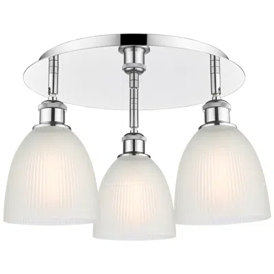 Innovations Lighting Castile 17.75"w 3 Light Polished Chrome Flush Mount With White Glass S