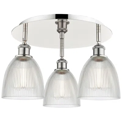 Innovations Lighting Castile 17.75"w 3 Light Polished Nickel Flush Mount With Clear Glass S