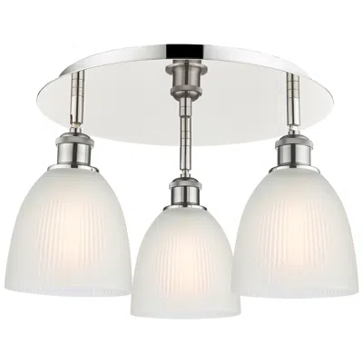 Innovations Lighting Castile 17.75"w 3 Light Polished Nickel Flush Mount With White Glass S