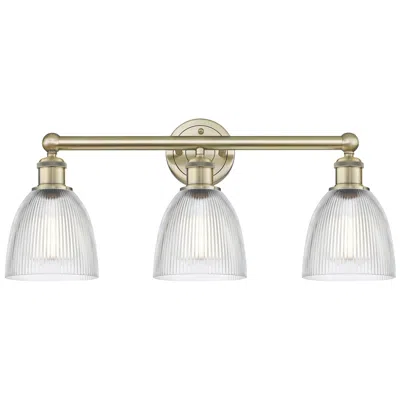 Innovations Lighting Castile 24" Wide 3 Light Antique Brass Bath Vanity Light With Clear Sh In Silver