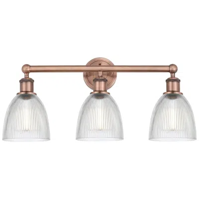 Innovations Lighting Castile 24" Wide 3 Light Antique Copper Bath Vanity Light With Clear S