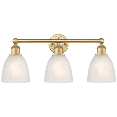 Innovations Lighting Castile 24" Wide 3 Light Brushed Brass Bath Vanity Light With White Sh