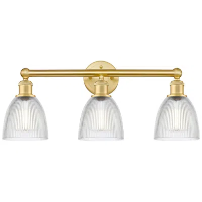Innovations Lighting Castile 24" Wide 3 Light Satin Gold Bath Vanity Light With Clear Shade