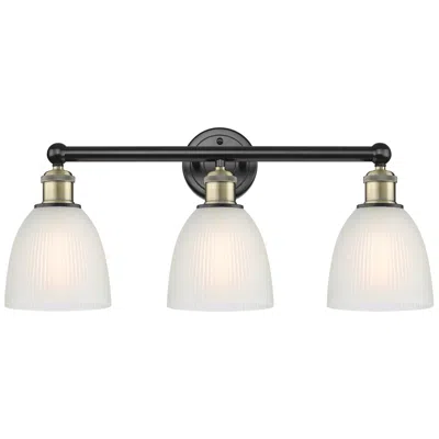 Innovations Lighting Castile 24"w 3 Light Black Antique Brass Bath Vanity Light With White