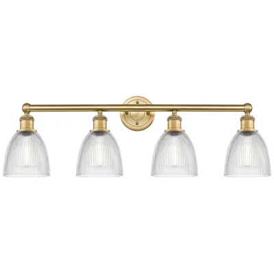 Innovations Lighting Castile 33" Wide 4 Light Brushed Brass Bath Vanity Light With Clear Sh