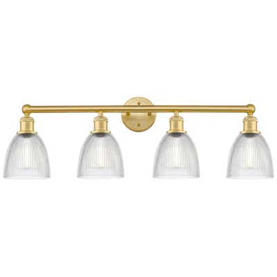 Innovations Lighting Castile 33" Wide 4 Light Satin Gold Bath Vanity Light With Clear Shade