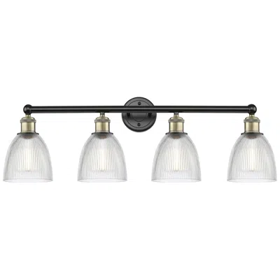 Innovations Lighting Castile 33"w 4 Light Black Antique Brass Bath Vanity Light With Clear