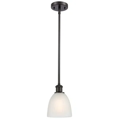 Innovations Lighting Castile 6" Wide Oil Rubbed Bronze Stem Hung Mini Pendant W/ White Shad