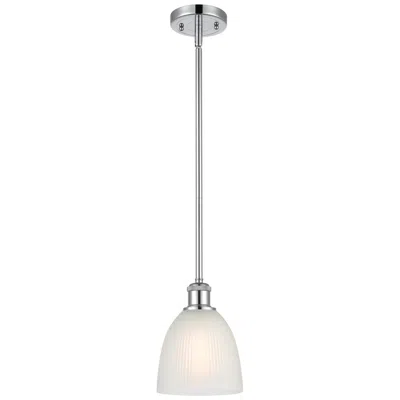 Innovations Lighting Castile 6" Wide Polished Chrome Stem Hung Mini Pendant W/ White Shade