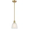 Innovations Lighting Castile 6" Wide Satin Gold Stem Hung Mini Pendant W/ White Shade In White