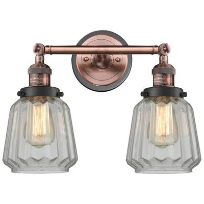 Innovations Lighting Chatham 16" 2-light Antique Copper Bath Light W/ Clear Shade