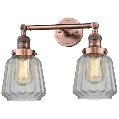 Innovations Lighting Chatham 16" Wide 2 Light Copper Bath Vanity Light W/ Clear Shade