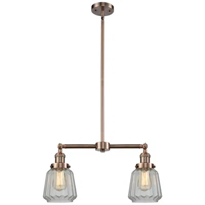 Innovations Lighting Chatham 21" Wide 2 Light Copper Island Light W/ Clear Shade