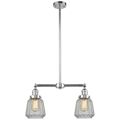 Innovations Lighting Chatham 21" Wide 2 Light Polished Chrome Island Light W/ Clear Shade