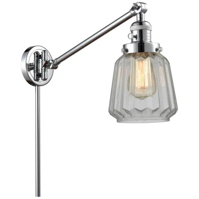 Innovations Lighting Chatham 25" High Polished Chrome Swing Arm W/ Clear Shade