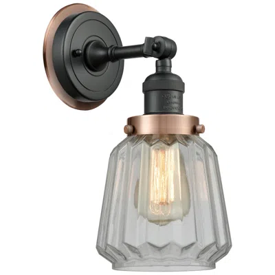 Innovations Lighting Chatham 7" Matte Black Sconce W/ Clear Shade