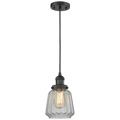 Innovations Lighting Chatham 7" Wide Matte Black Corded Mini Pendant W/ Clear Shade