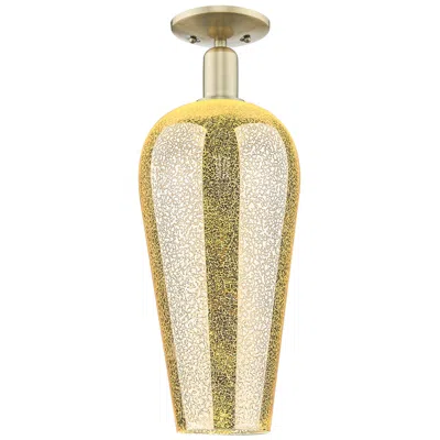 Innovations Lighting Chelsea 8" Wide Antique Brass Semi.flush Mount With Mercury Shade