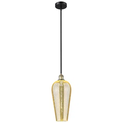 Innovations Lighting Chelsea 8" Wide Black Antique Brass Mini Pendant With Mercury Shade