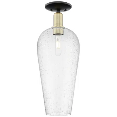 Innovations Lighting Chelsea 8" Wide Black Antique Brass Semi.flush Mount With Seedy Shade