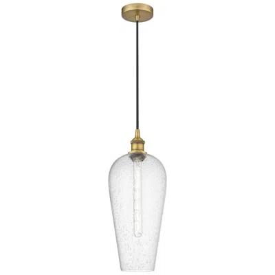 Innovations Lighting Chelsea 8" Wide Brushed Brass Cord Hung Mini Pendant With Seedy Shade