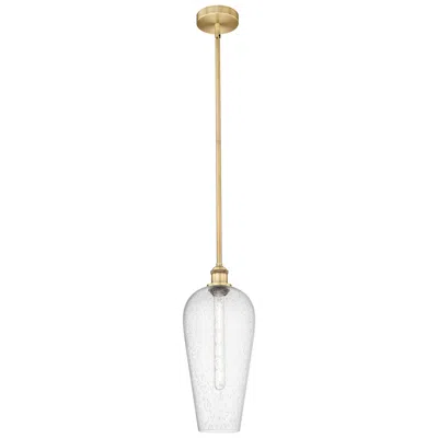 Innovations Lighting Chelsea 8" Wide Brushed Brass Stem Hung Mini Pendant With Seedy Shade