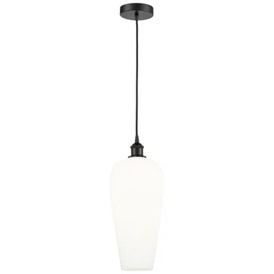 Innovations Lighting Chelsea 8" Wide Matte Black Mini Pendant With White Shade