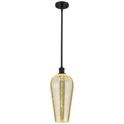 Innovations Lighting Chelsea 8" Wide Matte Black Stem Hung Mini Pendant With Mercury Shade