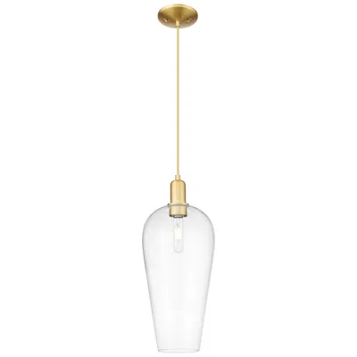 Innovations Lighting Chelsea 8" Wide Satin Gold Cord Hung Mini Pendant With Clear Shade