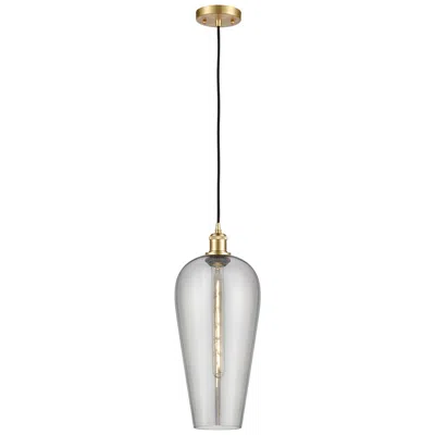 Innovations Lighting Chelsea 8" Wide Satin Gold Mini Pendant With Light Smoke Shade