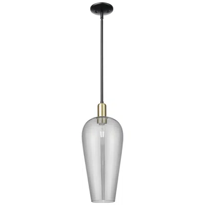 Innovations Lighting Chelsea 8"w Black Brass Stem Mini Pendant With Light Smoke Shade