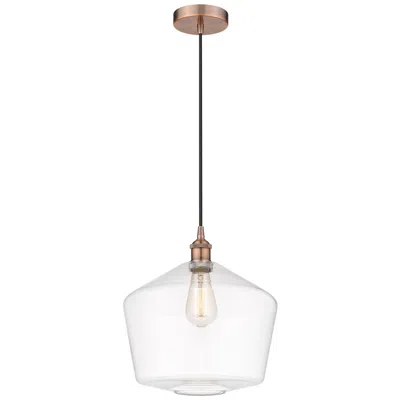 Innovations Lighting Cindyrella 12" Antique Copper Mini Pendant W/ Clear Shade