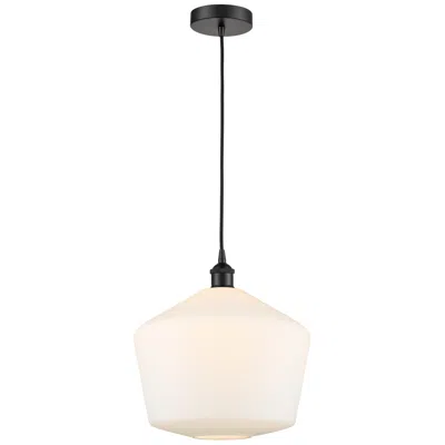 Innovations Lighting Cindyrella 12" Matte Black Mini Pendant W/ Cased Matte White Shade