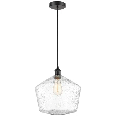 Innovations Lighting Cindyrella 12" Matte Black Mini Pendant W/ Seedy Shade