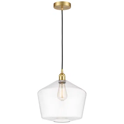 Innovations Lighting Cindyrella 12" Satin Gold Mini Pendant W/ Clear Shade