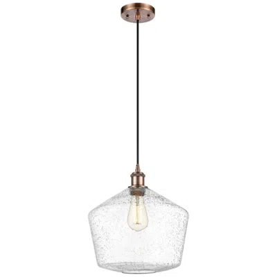 Innovations Lighting Cindyrella 12"w Antique Copper And Seedy Glass Mini Pendant