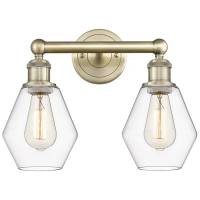Innovations Lighting Cindyrella 15"w 2 Light Antique Brass Bath Vanity Light With Clear Sha