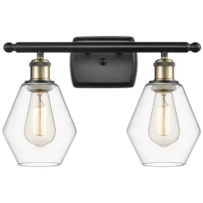 Innovations Lighting Cindyrella 16" Wide 2 Light Black Brass Bath Vanity Light W/ Clear Sha