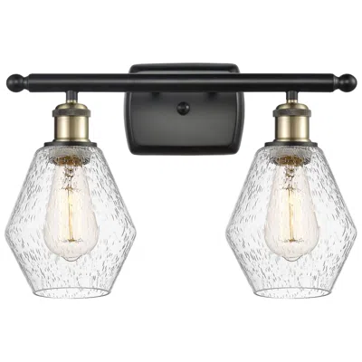 Innovations Lighting Cindyrella 16" Wide 2 Light Black Brass Bath Vanity Light W/ Seedy Sha