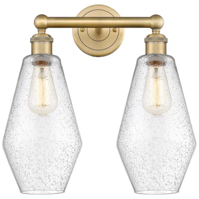 Innovations Lighting Cindyrella 16"w 2 Light Brushed Brass Bath Vanity Light With Seedy Sha