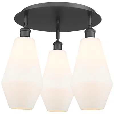 Innovations Lighting Cindyrella 18.75"w 3 Light Matte Black Flush Mount W/ Cased White Shad
