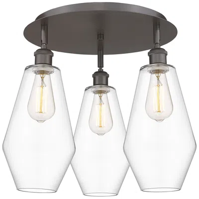 Innovations Lighting Cindyrella 18.75"w 3 Light Oil Rubbed Bronze Flush Mount W/ Clear Shad