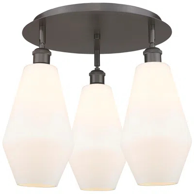 Innovations Lighting Cindyrella 18.75"w 3 Light Oil Rubbed Bronze Flush Mount W/ White Shad