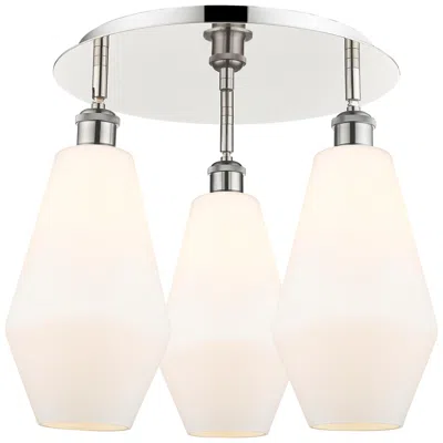 Innovations Lighting Cindyrella 18.75"w 3 Light Polished Nickel Flush Mount W/ Cased White