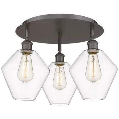 Innovations Lighting Cindyrella 19.75"w 3 Light Oil Rubbed Bronze Flush Mount W/ Clear Shad